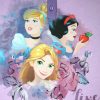 Téli pamut gyerek pizsama - Disney Hercegnők - lila - 104