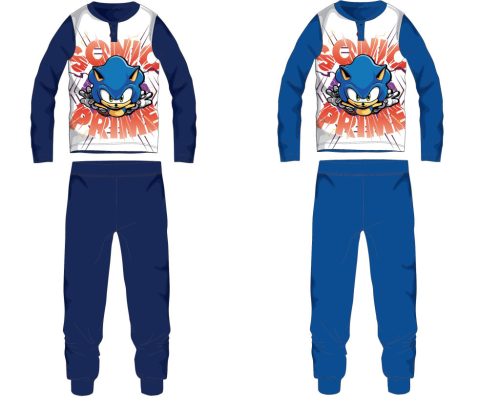 Sonic jersey pamut pizsama - középkék - 98
