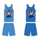 Sonic pamut nyári együttes - trikó-rövidnadrág szett - középkék - 116