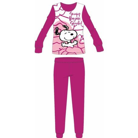 Snoopy női vékony pamut pizsama - jersey pizsama - pink - M