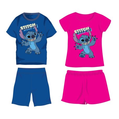 Disney Stitch pamut nyári együttes - póló-rövidnadrág szett - középkék - 104