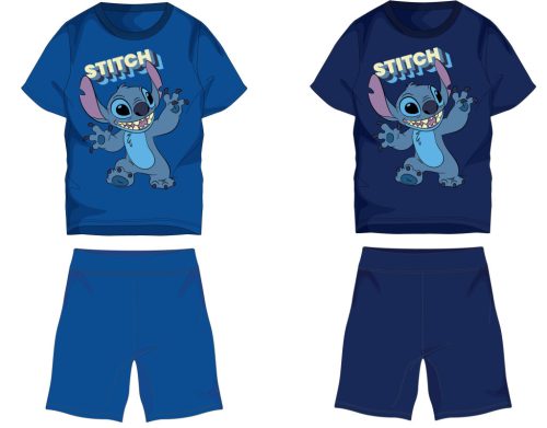 Disney Stitch pamut nyári együttes - póló-rövidnadrág szett - sötétkék - 98