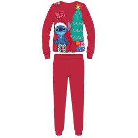   Stitch vastag interlock karácsonyi pamut pizsama kislányoknak