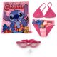 Disney Stitch 3 részes strand szett (tornazsák+úszószemüveg+bikini fürdőruha szett) 5-6 éves korig