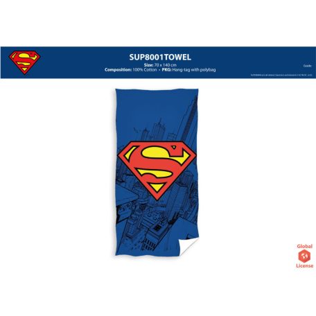 Superman gyerek strandtörölköző - 100% pamut - 70x140 cm - sötétkék