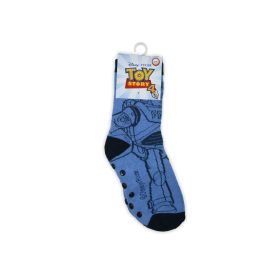   Csúszásgátlós gyerek bokazokni - Toy Story - teliplüss - farmerkék - 31-34
