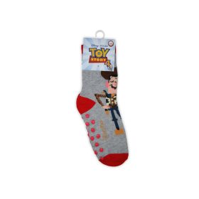   Csúszásgátlós gyerek bokazokni - Toy Story - teliplüss - szürke - 23-26