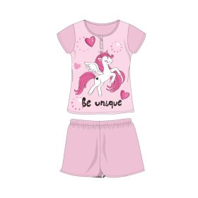 Nyári rövid ujjú gyerek pamut pizsama - Unikornis