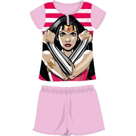 Wonder Woman nyári rövid ujjú gyerek pamut pizsama - jersey pizsama - világosrózsaszín - 104