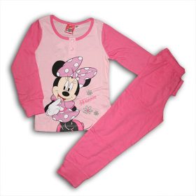   Hosszú ujjú pamut gyerek pizsama - Minnie egér – rózsaszín