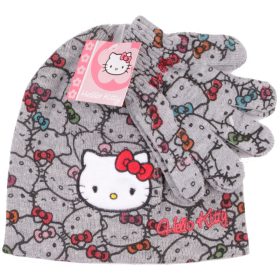 Hello Kitty mintás szürke sapka