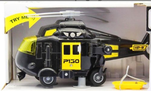 Játék rendőrségi helikopter elemes fekete színben