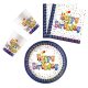 Multicolor Happy Birthday party szett 36 db-os 20 cm-es tányérral