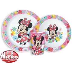   Disney Minnie Spring étkészlet, mikrózható műanyag szett, pohárral 260 ml