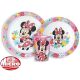 Disney Minnie Spring étkészlet, mikrózható műanyag szett, pohárral 260 ml