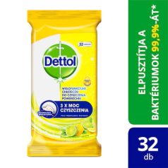 Dettol Power&Fresh Univ.törlőkendő 32db Citrom&Lime