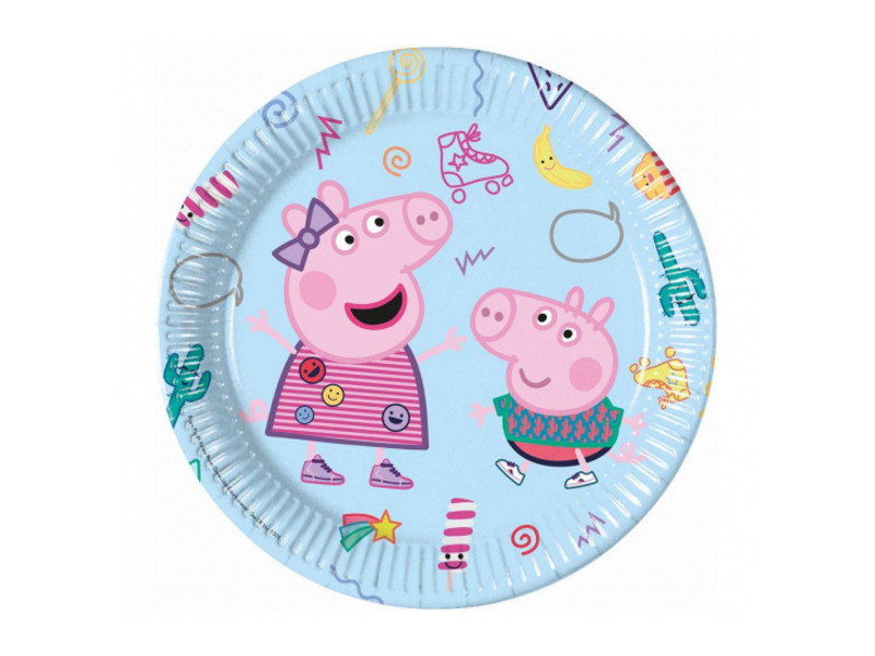 Peppa malac papírtányér - 23 cm, 8 db / csomag