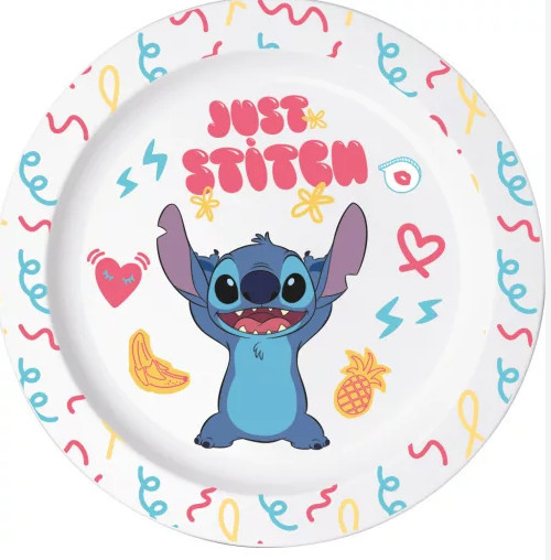 Stitch BPA mentes mikrózható műanyag lapostányér Stitch BPA mentes mikrózható műanyag lapostányér