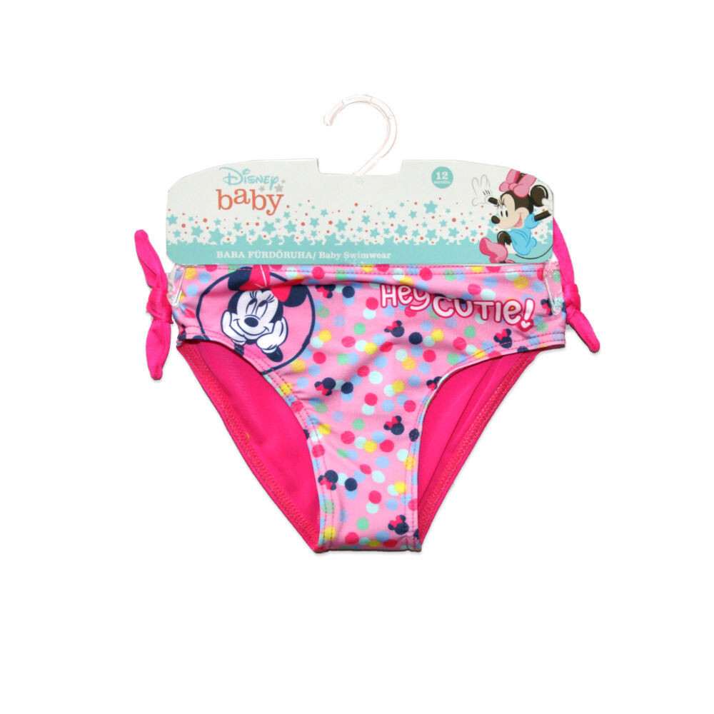 Baba fürdőruha alsó kislányoknak - Minnie egér - Hey cutie felirattal - pink - 80