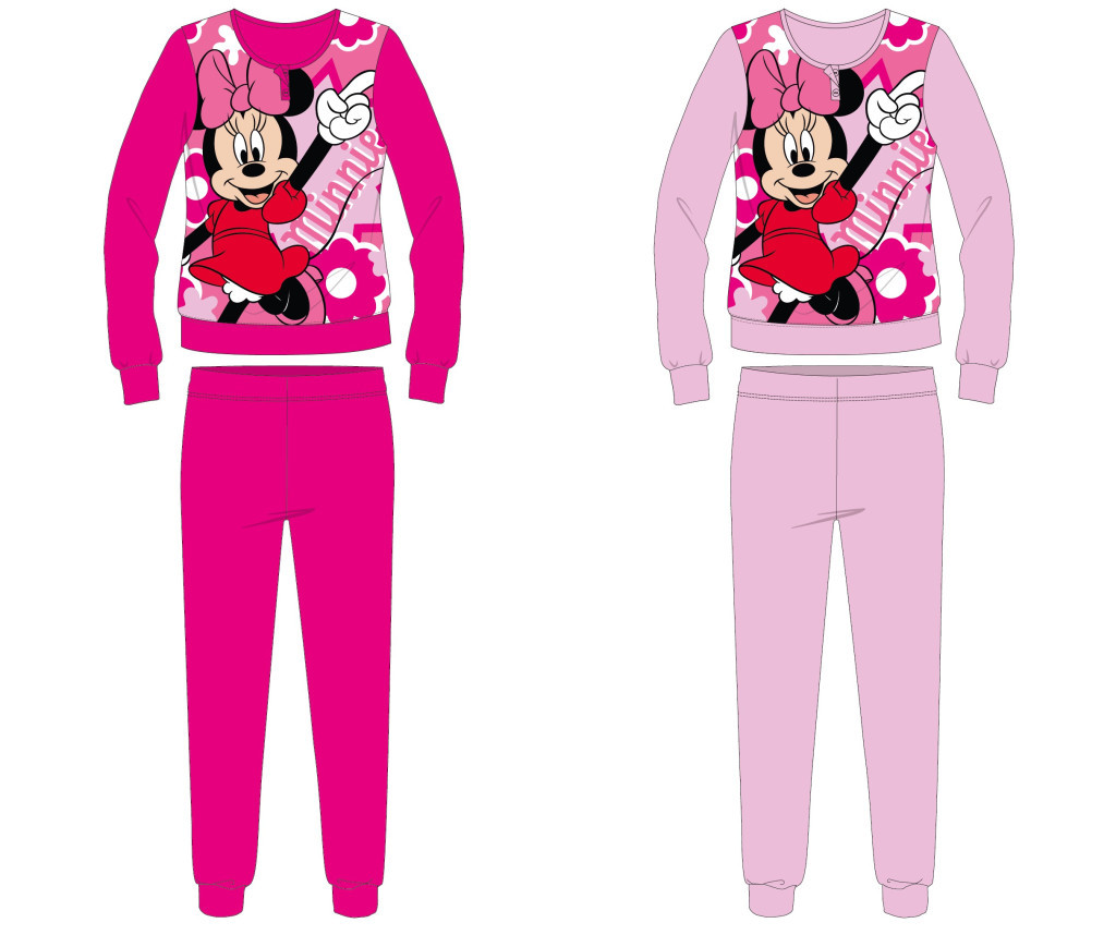 Disney Minnie egér pamut flanel gyerek pizsama - világosrózsaszín - 122