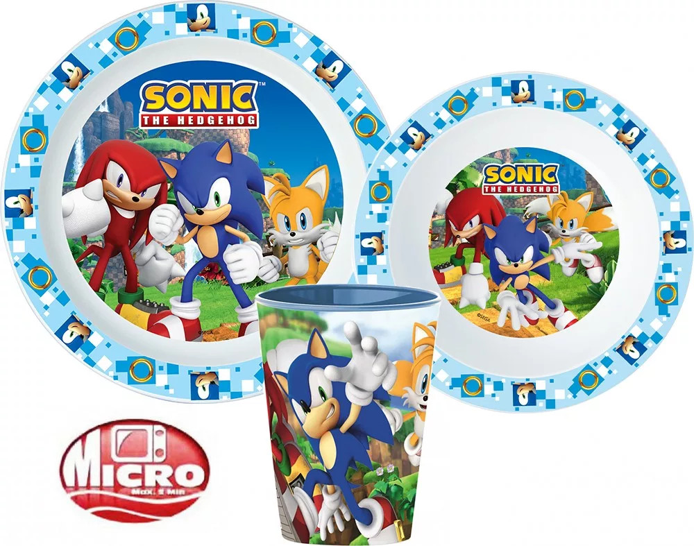 Sonic, a sündisznó étkészlet, microzható műanyag szett